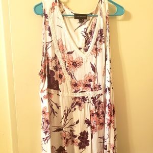 Lane Bryant cream and purple floral tank